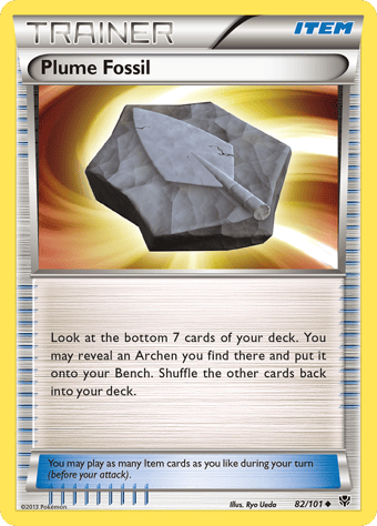 Plume Fossil Plasma Blast Pokemon Card