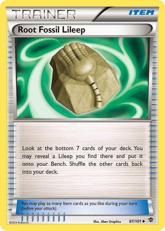 Root Fossil Lileep Plasma Blast Pokemon Card