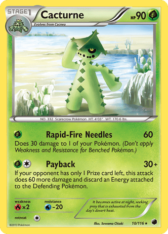 Cacturne Plasma Freeze Pokemon Card