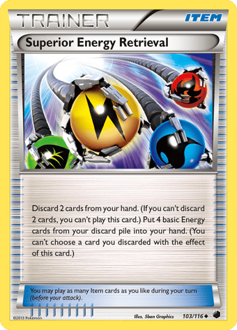 Superior Energy Retrieval Plasma Freeze Pokemon Card