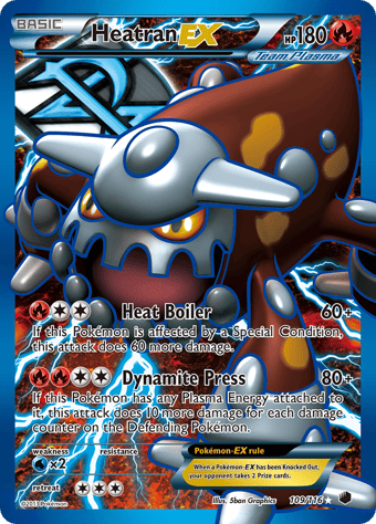 Heatran-EX Plasma Freeze Pokemon Card