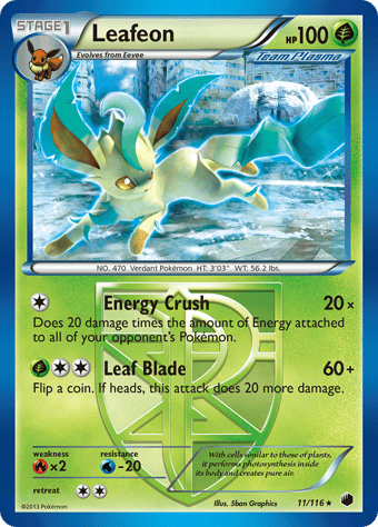 Leafeon Plasma Freeze Pokemon Card Leafeon Plasma Freeze Pokemon Card