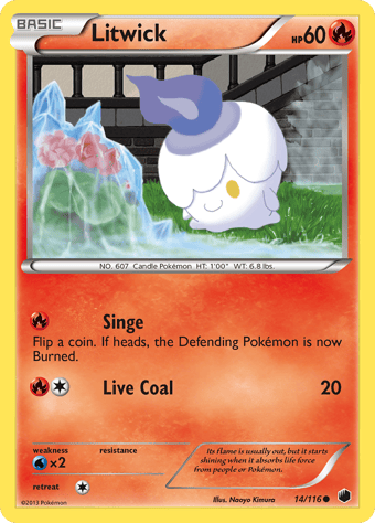 Litwick Plasma Freeze Pokemon Card