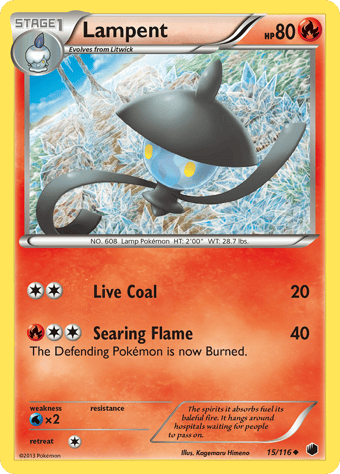 Lampent Plasma Freeze Pokemon Card