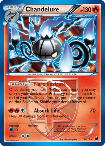 Chandelure Plasma Freeze Pokemon Card