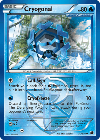 Cryogonal Plasma Freeze Pokemon Card