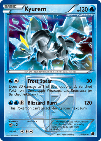 Kyurem Plasma Freeze Pokemon Card