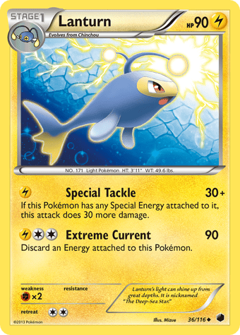 Lanturn Plasma Freeze Pokemon Card