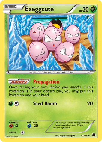 Exeggcute Plasma Freeze Pokemon Card
