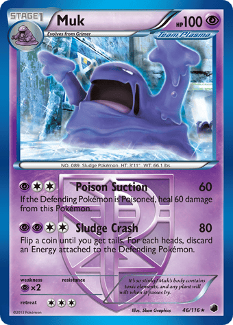 Muk Plasma Freeze Pokemon Card