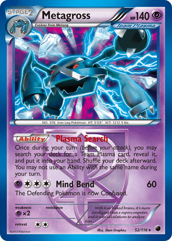 Metagross Plasma Freeze Pokemon Card