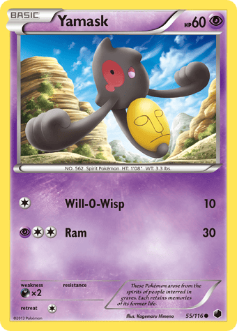 Yamask Plasma Freeze Pokemon Card