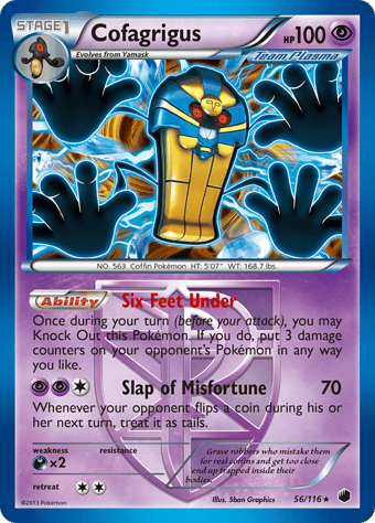 Cofagrigus Plasma Freeze Pokemon Card