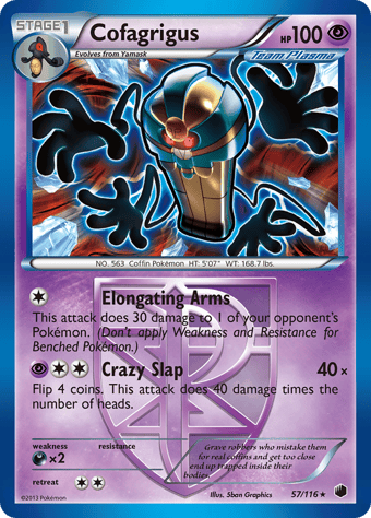 Cofagrigus Plasma Freeze Pokemon Card