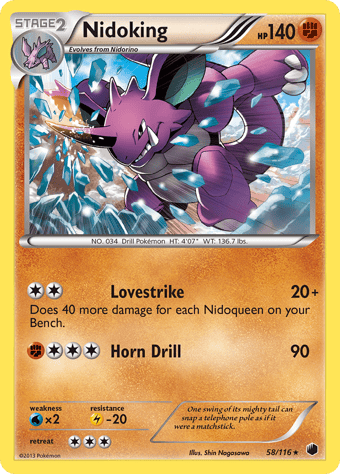 Nidoking Plasma Freeze Pokemon Card
