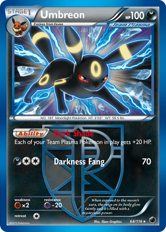 Umbreon Plasma Freeze Pokemon Card