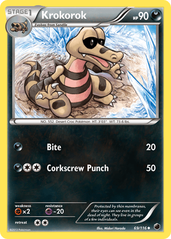 Krokorok Plasma Freeze Pokemon Card