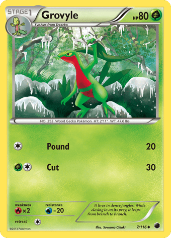 Grovyle Plasma Freeze Pokemon Card