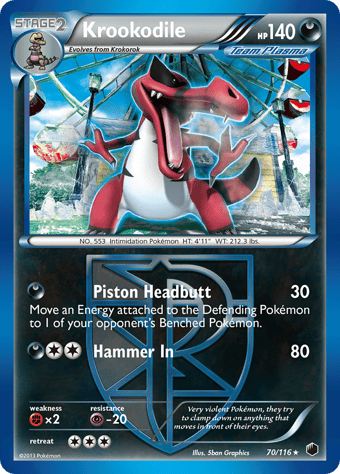 Krookodile Plasma Freeze Pokemon Card