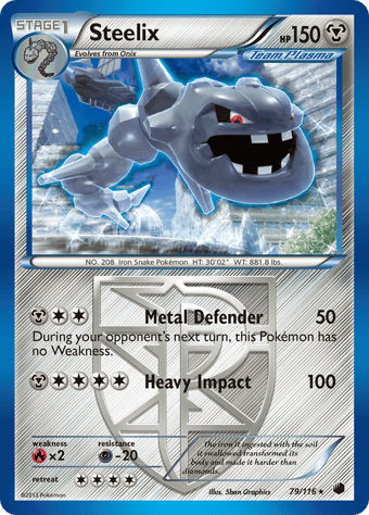 Steelix Plasma Freeze Pokemon Card