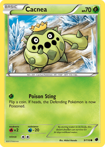Cacnea Plasma Freeze Pokemon Card