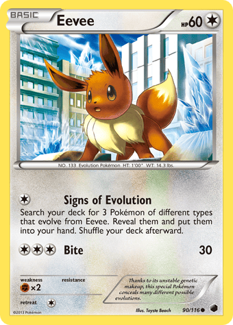 Eevee Plasma Freeze Pokemon Card