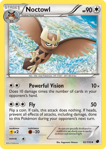 Noctowl Plasma Freeze Pokemon Card