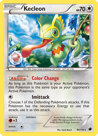 Kecleon Plasma Freeze Pokemon Card