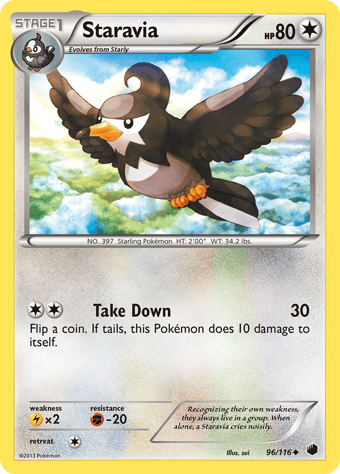 Staravia Plasma Freeze Pokemon Card