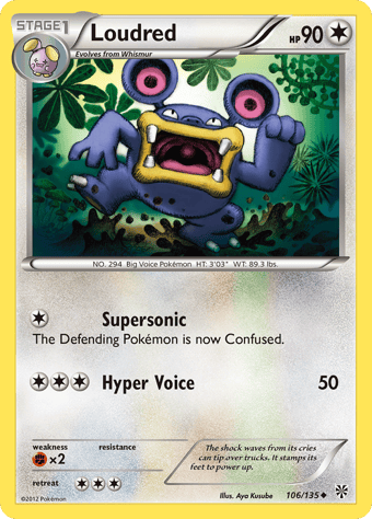 Loudred Plasma Storm Pokemon Card