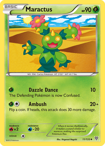 Maractus Plasma Storm Pokemon Card