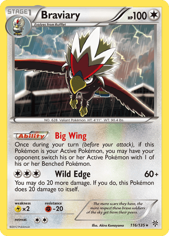 Braviary Plasma Storm Pokemon Card