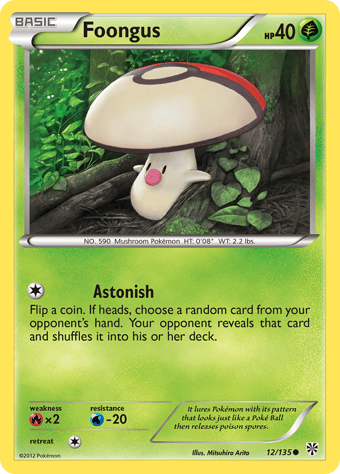 Foongus Plasma Storm Pokemon Card