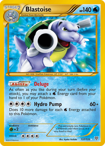 Blastoise Plasma Storm Pokemon Card