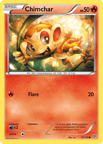Chimchar Plasma Storm Pokemon Card