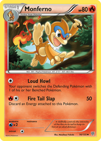 Monferno Plasma Storm Pokemon Card