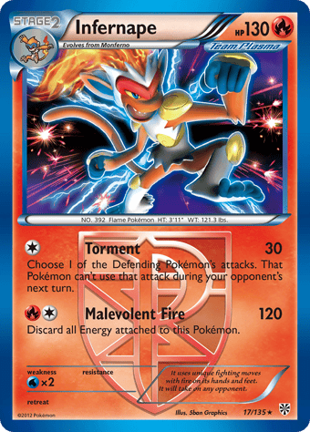 Infernape Plasma Storm Pokemon Card