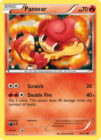 Pansear Plasma Storm Pokemon Card