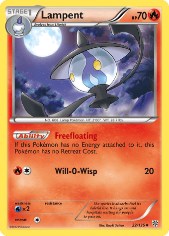 Lampent Plasma Storm Pokemon Card