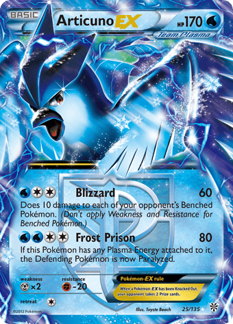 Articuno-EX Plasma Storm Pokemon Card