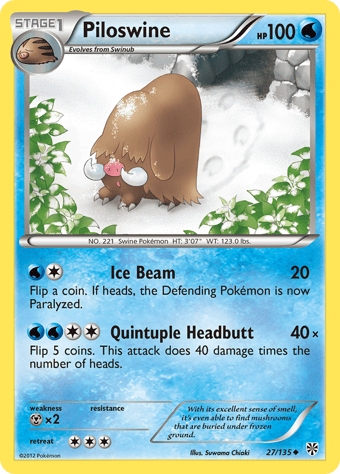 Piloswine Plasma Storm Pokemon Card