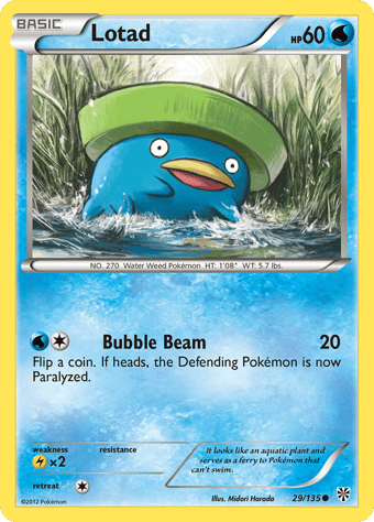 Lotad Plasma Storm Pokemon Card