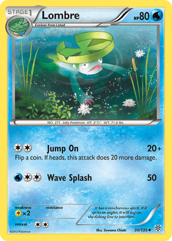 Lombre Plasma Storm Pokemon Card
