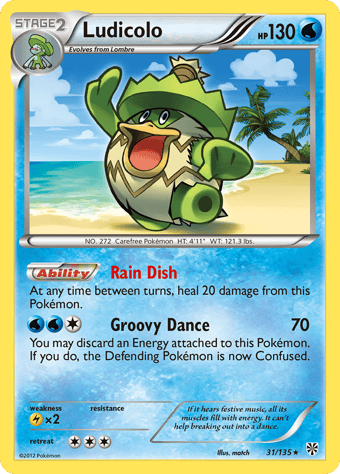 Ludicolo Plasma Storm Pokemon Card