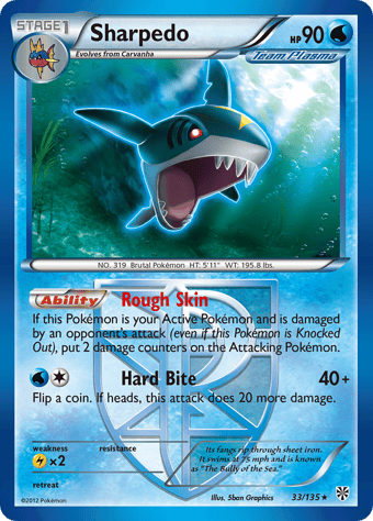 Sharpedo Plasma Storm Pokemon Card