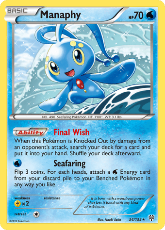 Manaphy Plasma Storm Pokemon Card