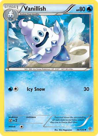 Vanillish Plasma Storm Pokemon Card