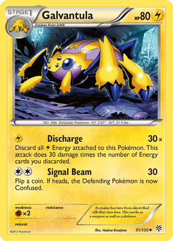 Galvantula Plasma Storm Pokemon Card