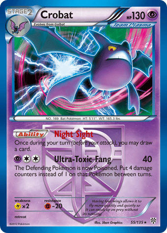 Crobat Plasma Storm Pokemon Card