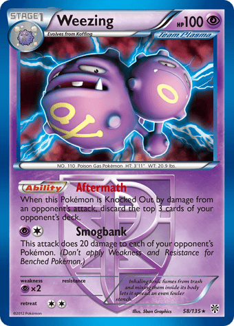 Weezing Plasma Storm Pokemon Card